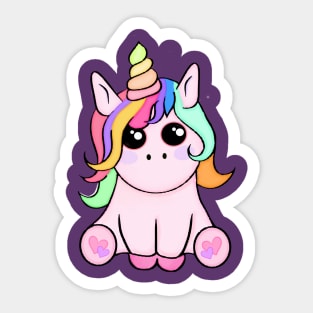 Pretty Pink Unicorn Sticker